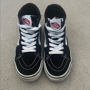 Vans Kids Black and White High-Top Sneakers